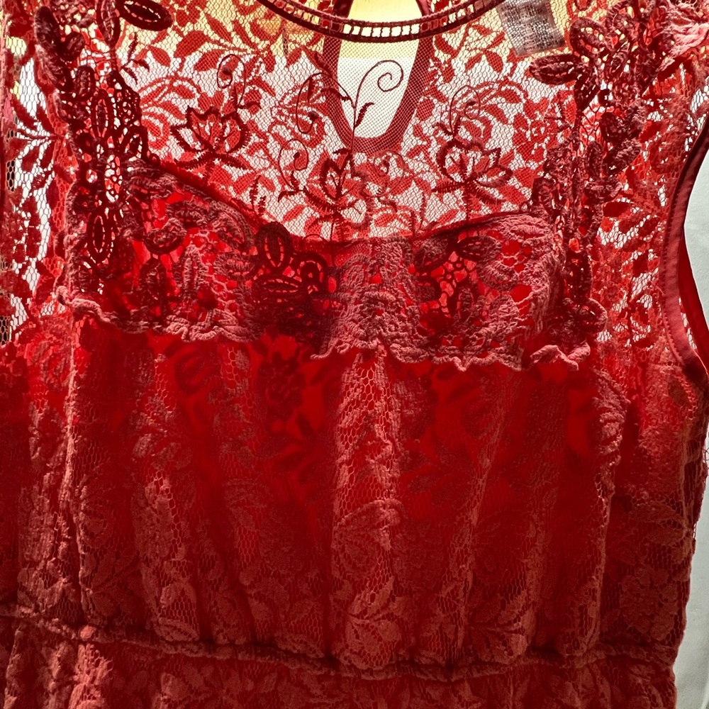 Pinky Coral Lace Dress whimsical Xl‎ feminine dainty